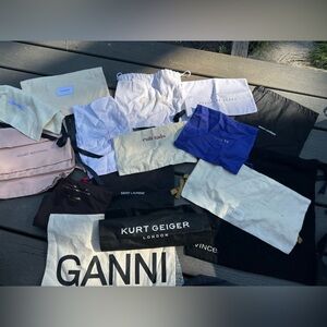 Designer dust bag lot - Chloe , Ganni, Stuart Weitzman , saint laurent